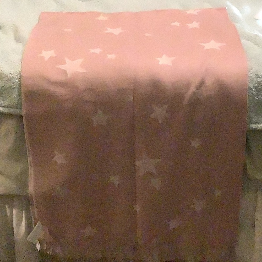 Stunning, soft pink wrap white Jaccard stars perfect for a gift